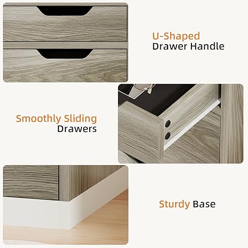 Miniatura 5 de Escritorio pequeño de 48 pulgadas con cajones, escritorio de nogal con almacenamiento, escritorio de estudio con archivador para dormitorio