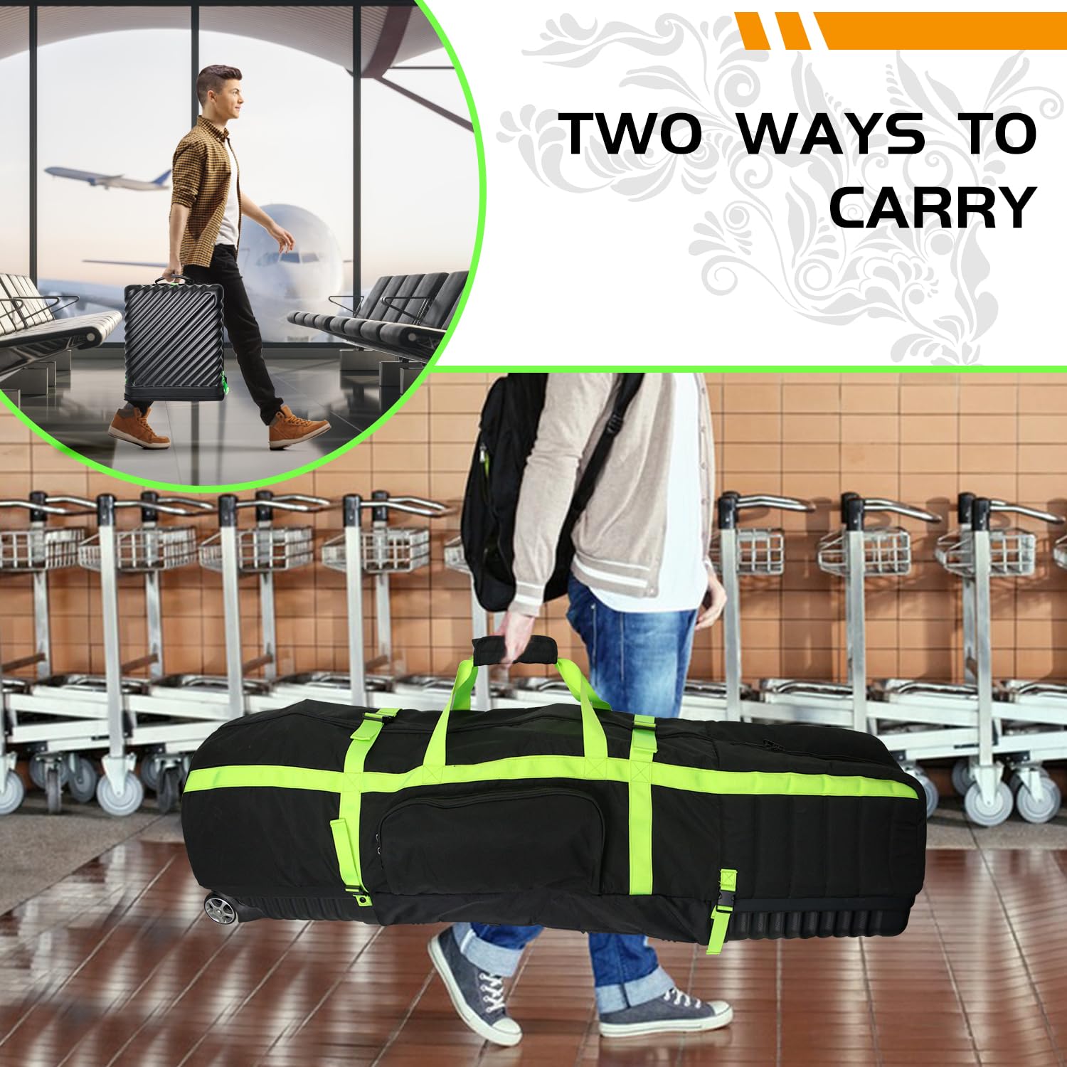 Golf Travel Bag Kube Golf Travel Cover for Airlines Ultra-Portable Foldable & Easy to Carry Hard Golf Travel Case with Wheels Perfect for Traveling & Storing Say Goodbye to Bulky Bags (Green)