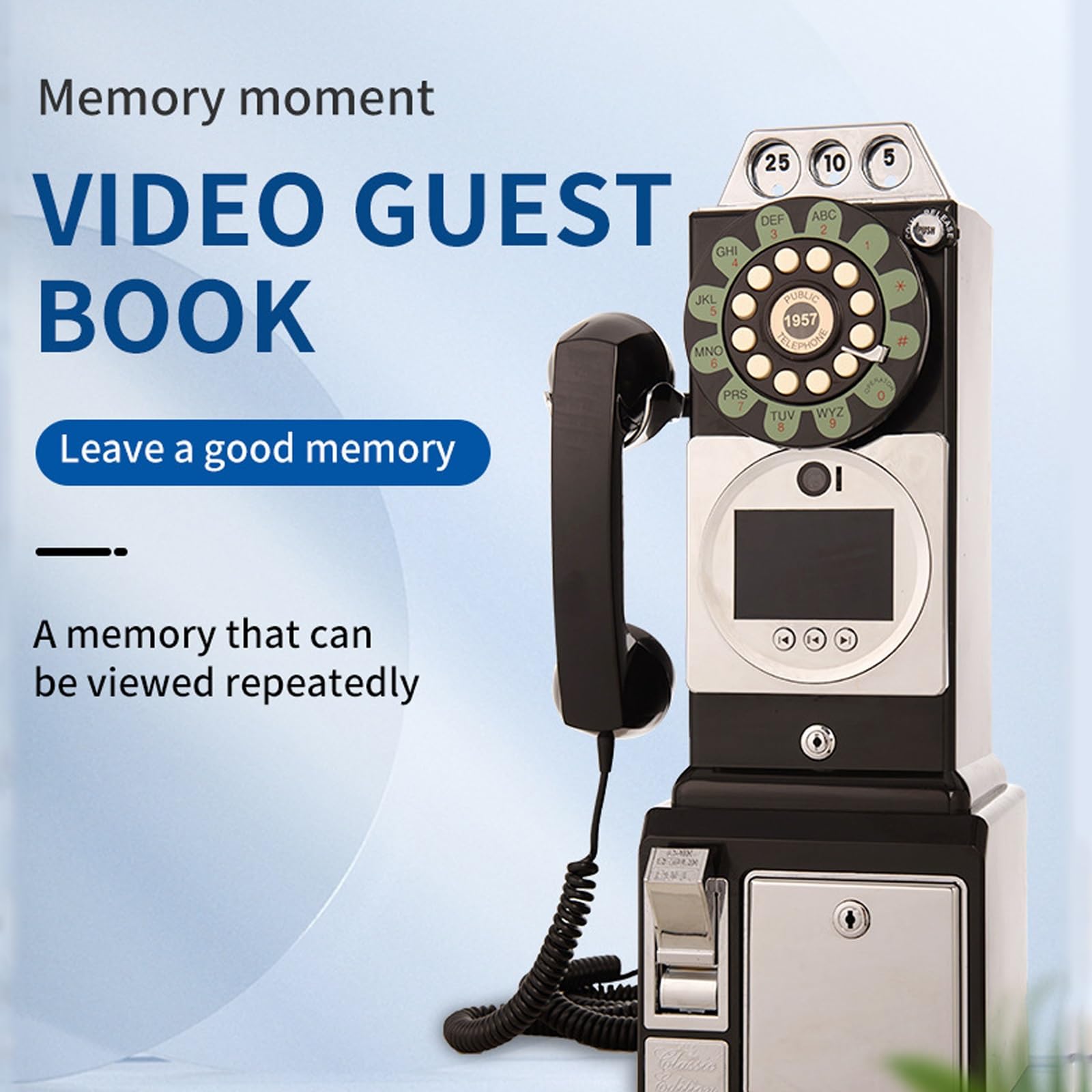 Księga gości audio wideo z pamięcią 32 GB, nagrywanie HD 1080p, regulowana głośność na wesela, zaręczyny, rocznice i baby shower