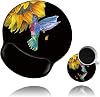 Black Leopard Ergonomic Wrist Rest Pad + Cute Mouse Pad + Cup Coaster, Memory Foam with Non-Slip Base 3Pcs Mousepad Desktop Supply Set Combo for Laptop, Computer, Gaming & Office
