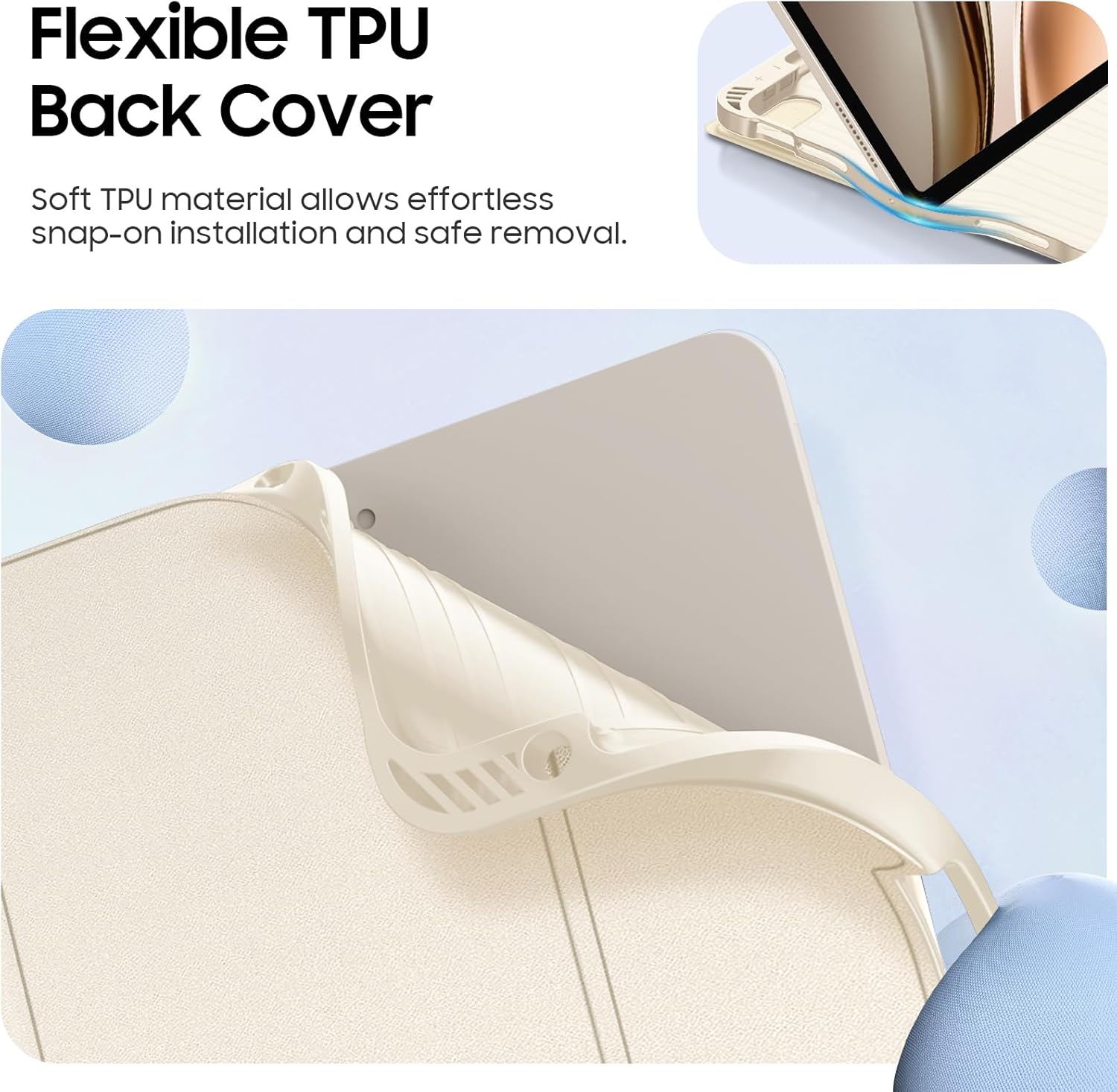 FINTIE Keyboard Case for iPad Air 11-inch M3 (2025) / M2 (2024), iPad Air 5th (2022) / 4th Generation 10.9 Inch - Soft TPU Cover w/Magnetically Detachable Bluetooth Keyboard, Starlight - Image 6