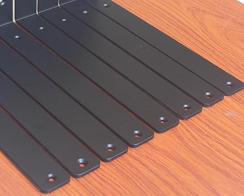 Miniatura 40 de Paquete de 4 soportes en L para estante, 8 pulg. largo x 6 pulg. alto x 1.5 pulg. ancho, grosor 03/64 pulg., soporte de hierro, metal, industrial