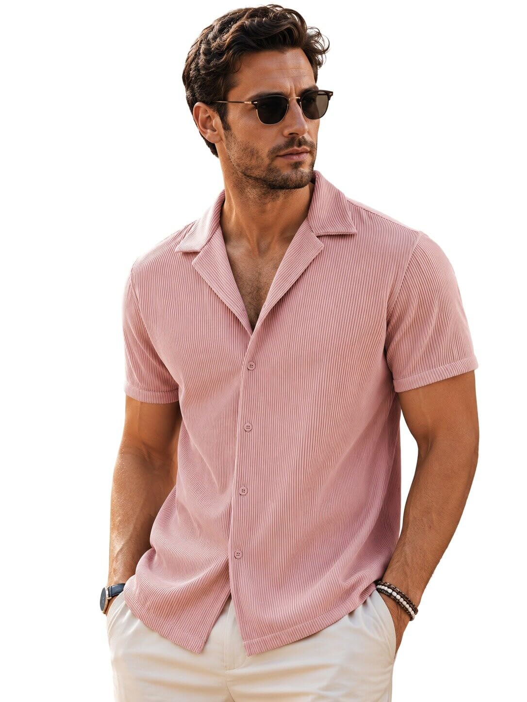 Textured Shirt for Mens Corduroy Knit Trendy Shirts Regular fit M to 4XL-image-20