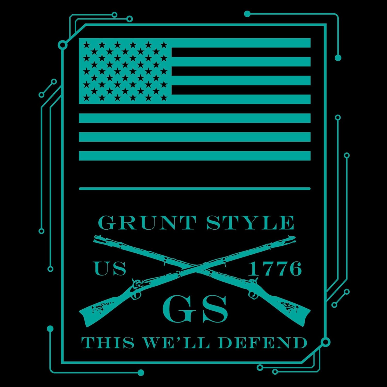 Grunt Style Circuit Skull Men's Long Sleeve T-Shirt - Image 5