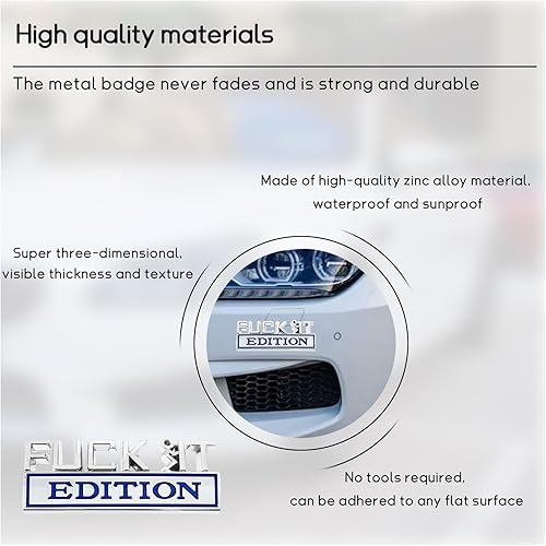 Miniatura 4 de Fuck It Edition - Emblema para automóvil, calcomanías decorativas para parachoques de auto, calcomanía de parachoques lateral 3D del vehículo,