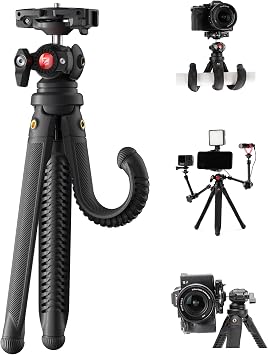 Freewell Vlogpod 3K Tripod Stand with Phone Holder, Cold Shoe Mount & 1/4" Screw -Compatible with iPhone, DSLR, Action Cameras Ideal for Vlogging Selfies, Holds up to 6.6lbs