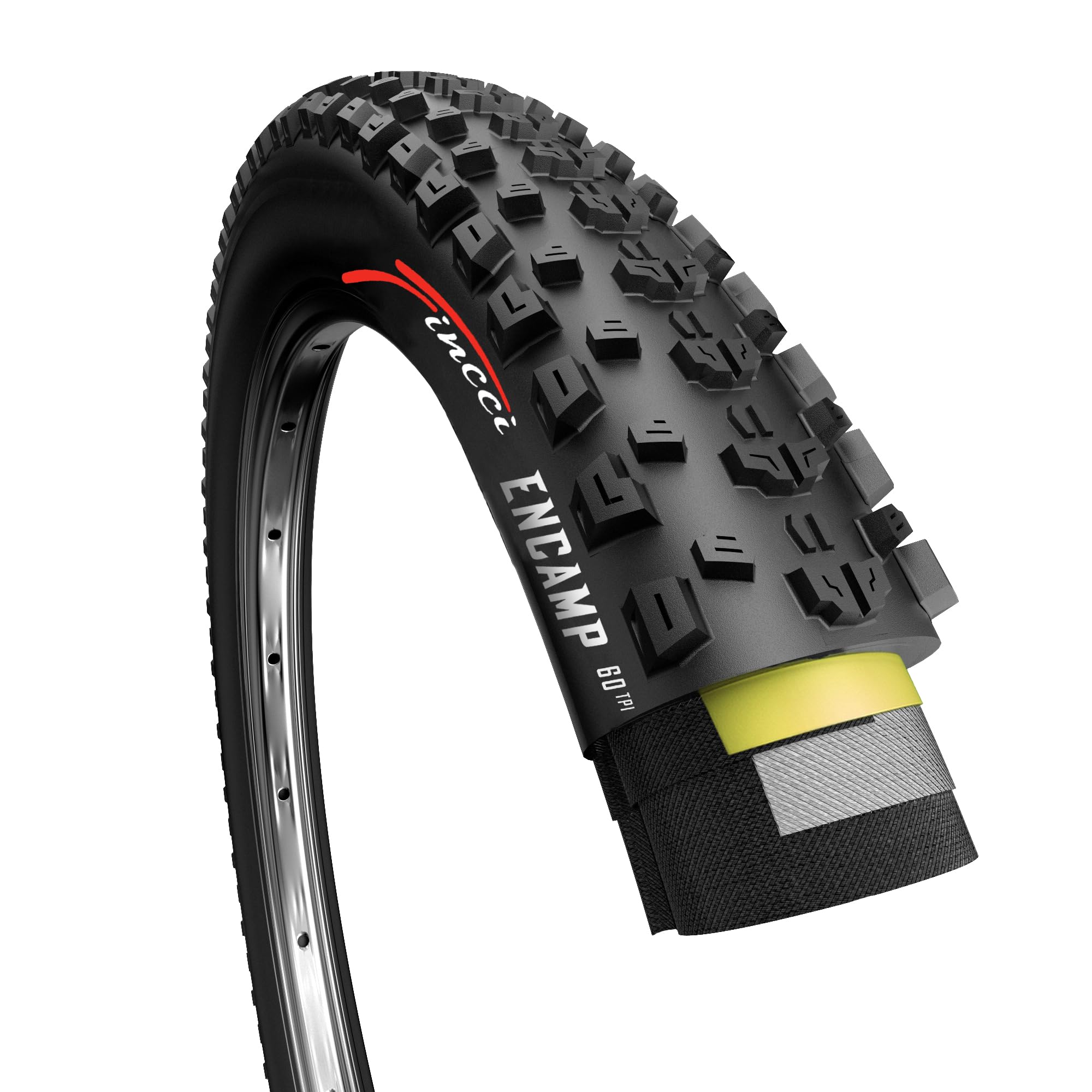Fincci Encamp 27.5 x 2.25 Bike Tires - Foldable Kevlar 27.5 Mountain Bike Tires with 1mm Nylon Puncture Resistant - Black 27.5" 57-584 Fast Enduro