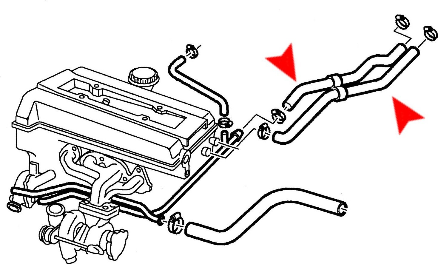Set Tubi Riscaldanti URO Parts 4961074 - Ingresso E Uscita, In EPDM, Resistenti Al Calore (-40°C A 275°C), Ricambio OE - 4