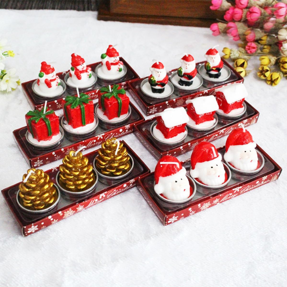 3pcs Creative Christmas Candle Gift Set Cloth Chic Party Decoration