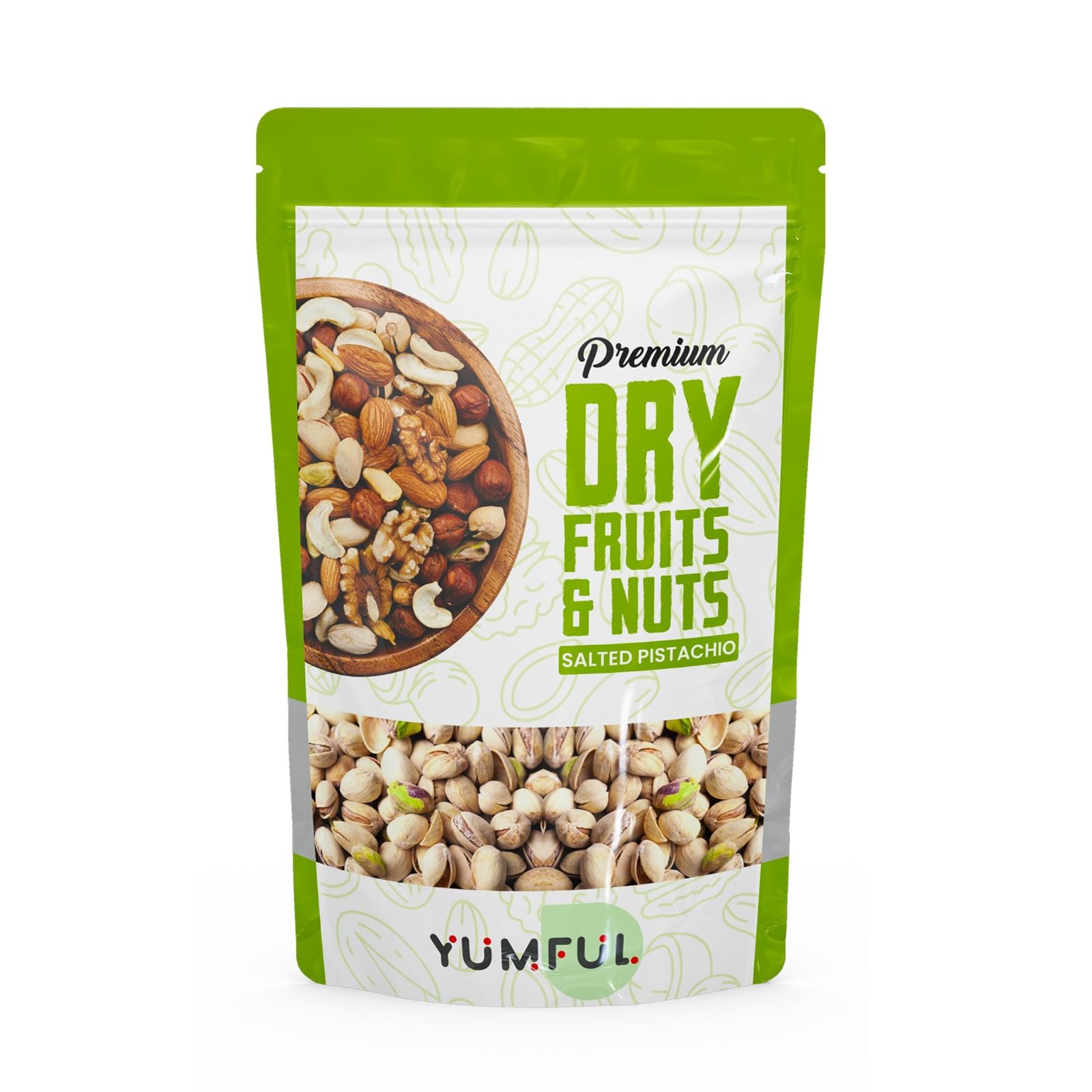 Yumful Roasted Salted Pistachios with Shell | Fresh and Healthy Dry Fruits Salted Pistachios - Gift Pack 1Kg