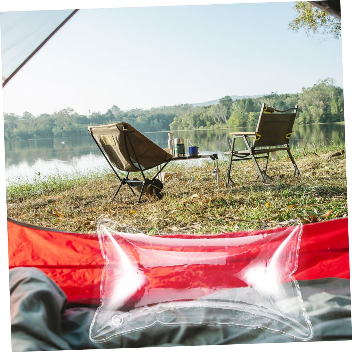 Hemobllo Oreiller Gonflable Transparent en PVC, Portable pour Voyage