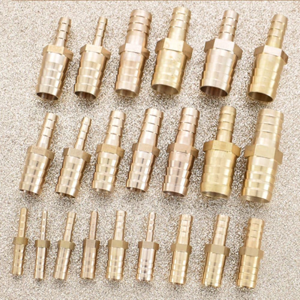 Conector de tubería de Manguera Recta de latón Junta de tubería de Agua Reductora de púas 4 5 6 8 10 12 14 16 19mm Adaptador de Conector de acoplador de Cobre, 16 mm, 25 mm