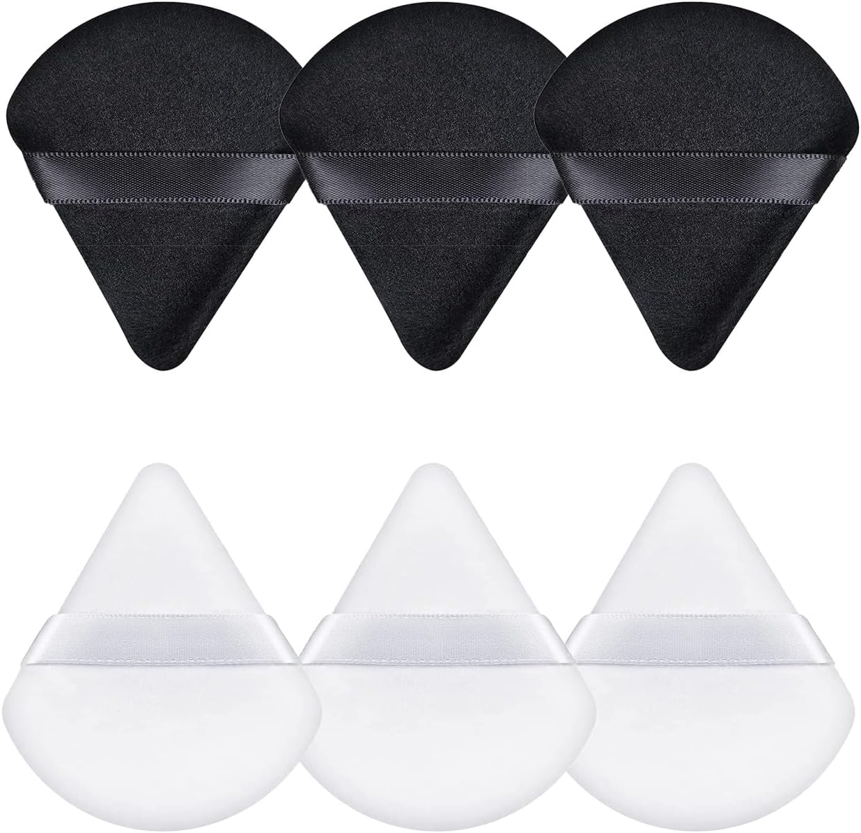 4Pcs Makeup Blender Sponge Set, Soft Egg Shaped Blending Puff For Flawles Makeup Blender for Liquid Foundation, Cream, Powder, Wet And Dry Makeup Applicator For Girls, Women (MultiColour) (Black and White-Pack of 6)