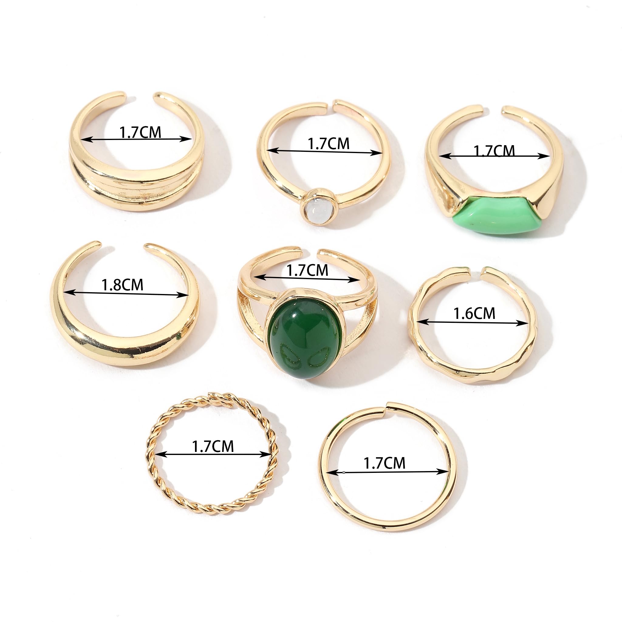 SALTY Fashion Nested Nova Finger Rings for Women & Girls | Pack of 8 | Fancy | Adjustable | Stylish & Minimal | Birthday Gift | Aesthetic Jewellery | Accessories for Everyday Wear (B0CZPBF9B6) Amazon Price History, Amazon Price Tracker