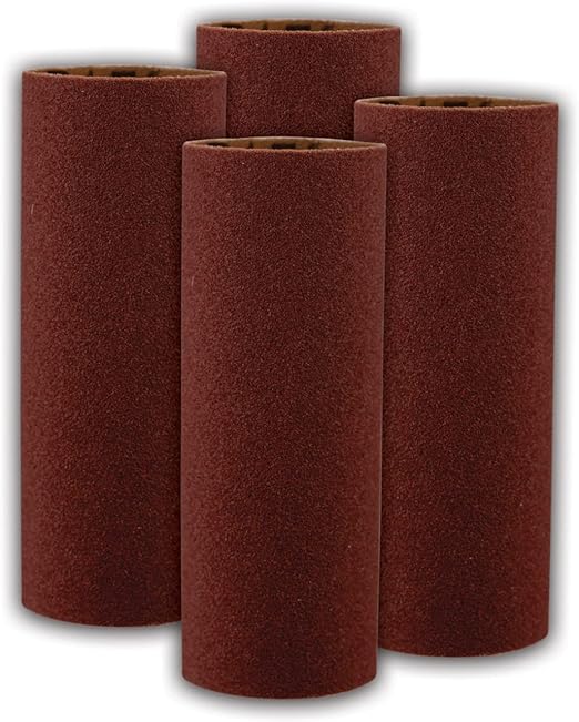 King Arthur's Tools Long Drum Sanding Sleeves 4-Pack of 80g Fits Inflatable Long 4-1/4 Inch Drum Sander for Use with Guinevere Sanding Systems