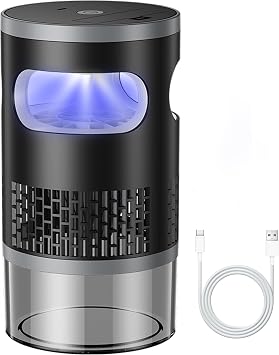 Mosquito Zapper, Fly Zapper Indoor & Outdoor, Fly Catcher with UV Light, Electric Fly Killers with 2 Lighting Modes and Type-C Charging for Pool, Kitchen, Office, Camping, Dorm, Bedroom, Garage