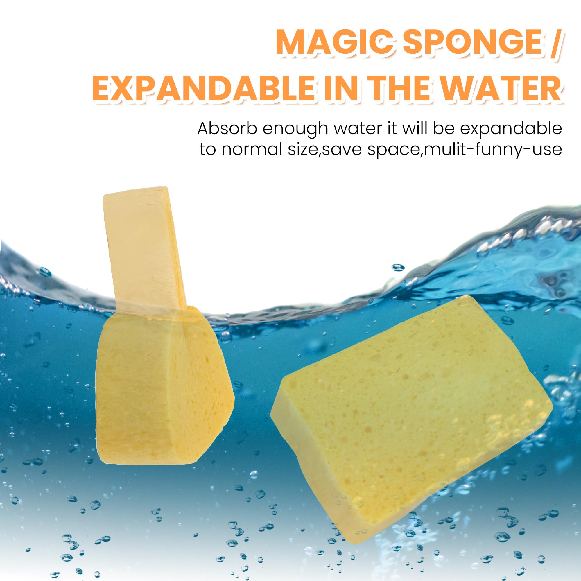 8 esponjas de cocina desplegables, esponjas naturales antiarañazos, esponjas de celulosa comprimida francesa para platos de cocina, baño, coches, esponjas de limpieza ecológicas, resistentes a