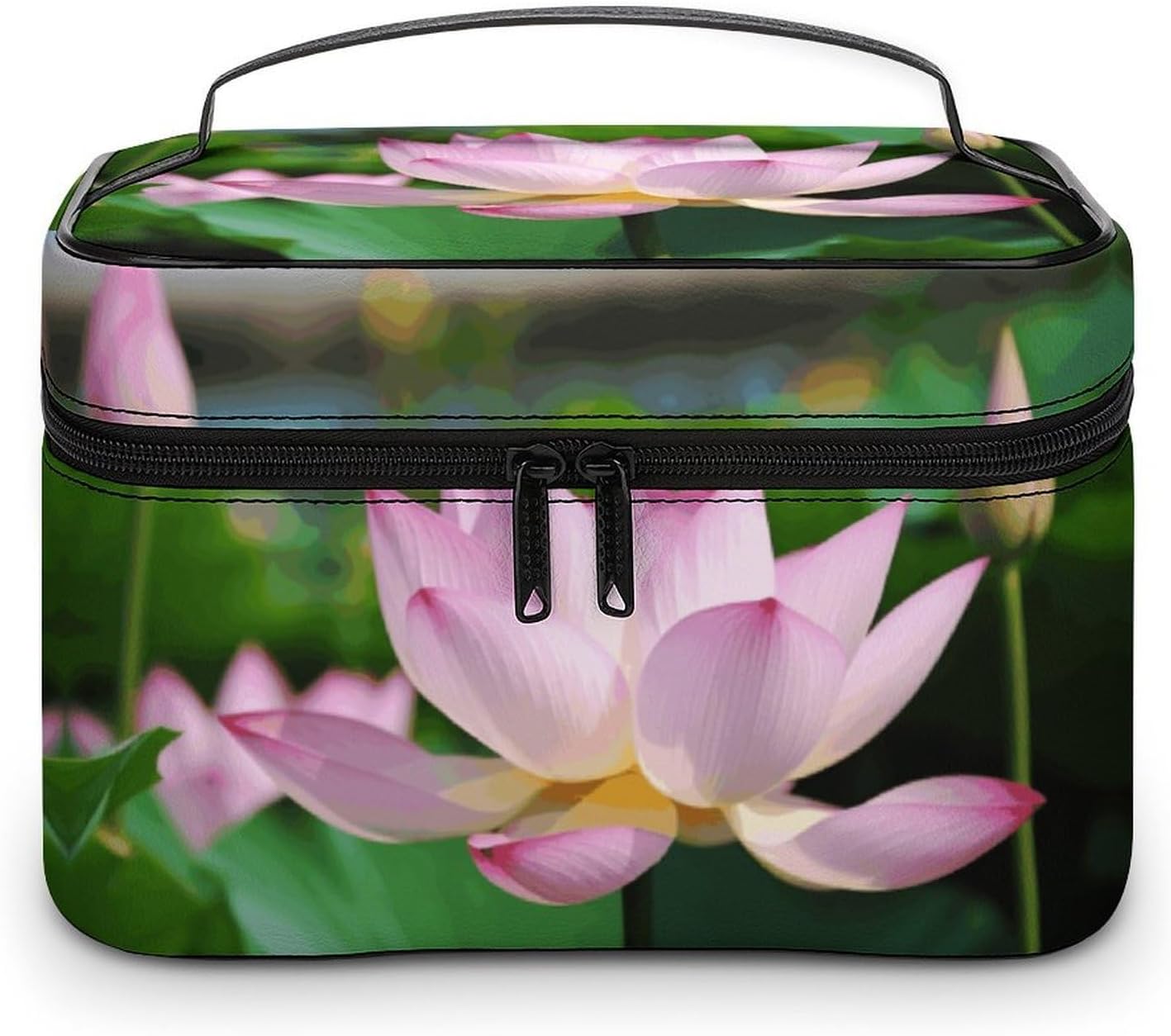 Travel Makeup Bag Portable Large Cosmetic Bag with Handle And Compartment