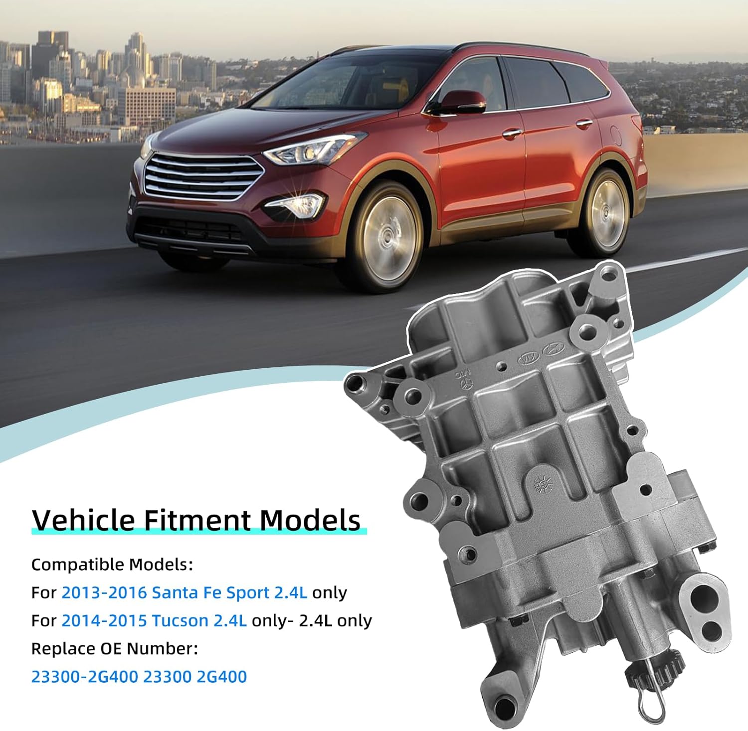 23300-2G400 Engine Oil Pump Shaft Balance Assembly 20Teeth Compatible with 2013-2016 Hyundai Santa Fe Sport Tucson 2.4L 2014-2015 Tucson 2.4L
