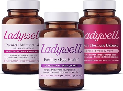 Ladywell Prenatal Multivitamin with Fertility + Egg Health, Daily Hormone Balance Capsules for Women, CoQ10, Folate, Vitamin D, Hormone & Cycle Support