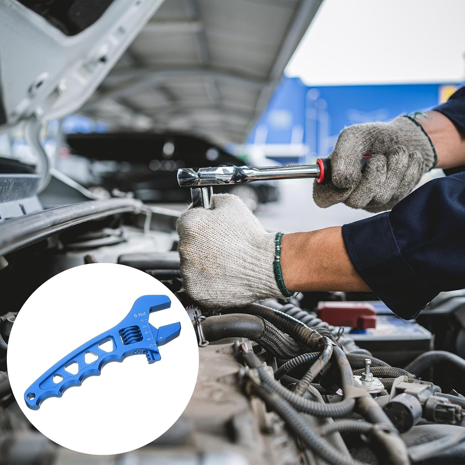 HARFINGTON Adjustable Wrench 7" Aluminum Alloy Plumbers Wrench Set with Hexagonal Jaw for an Hose Fitting Adapter End and Plumbing Repairs, Blue