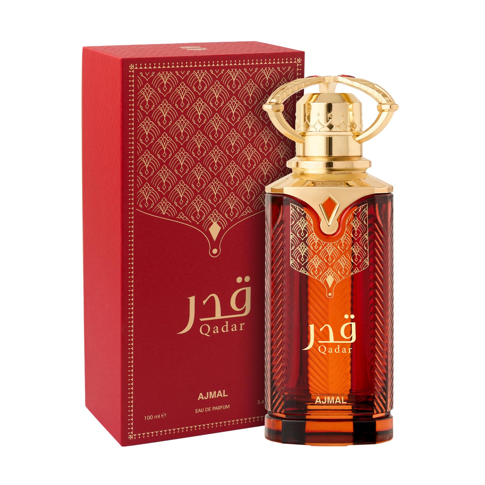 Ajmal Arabic Collection Qadar Eau de parfum 100 ml pour homme et femme – Parfum oriental épicé et boisé unisexe – Parfum arabe luxueux fabriqué à Dubaï