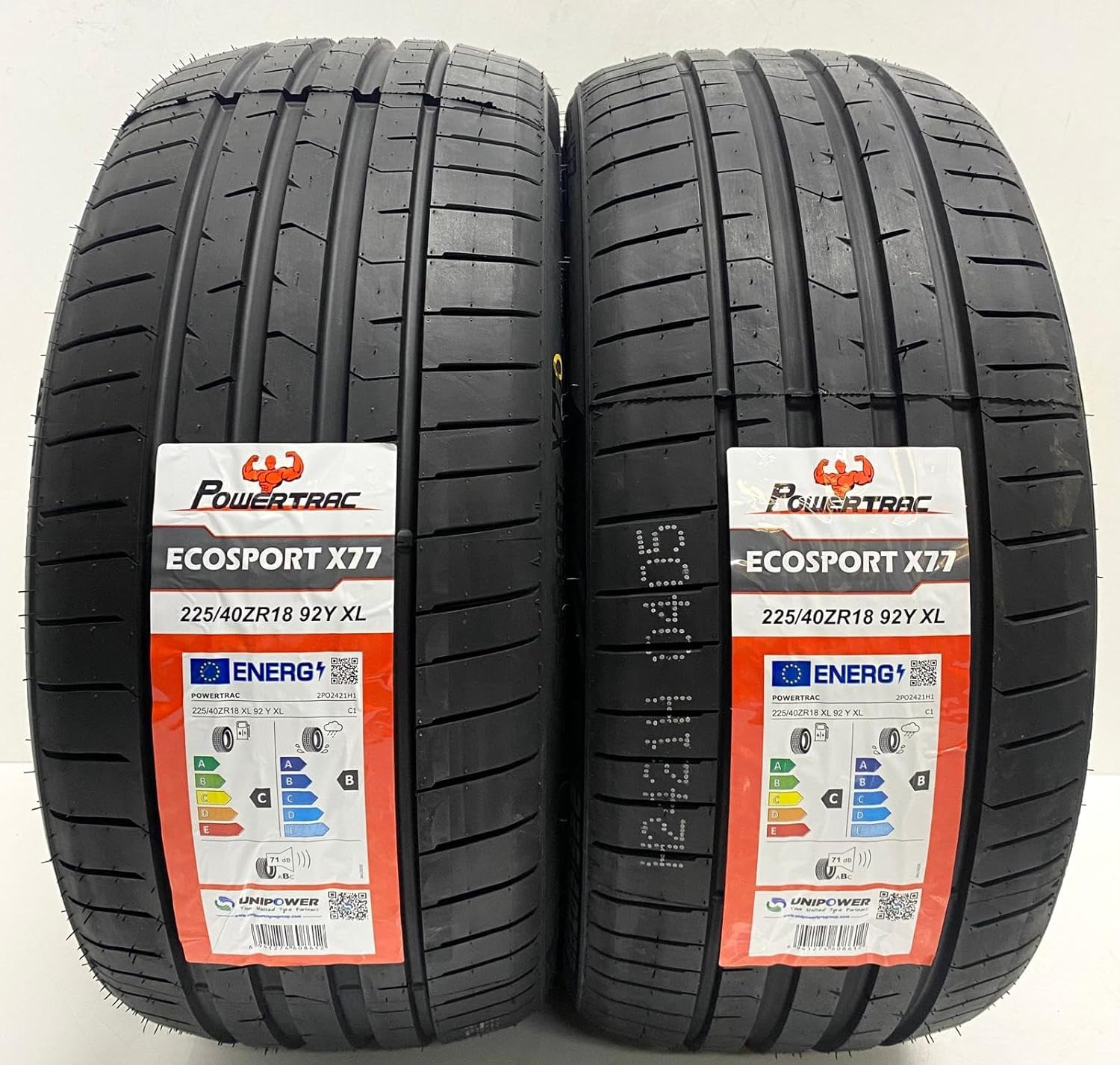 2 X 225 40 18 225/40ZR18 POWERTRAC 92Y XL M+S TYRES AMAZING C B