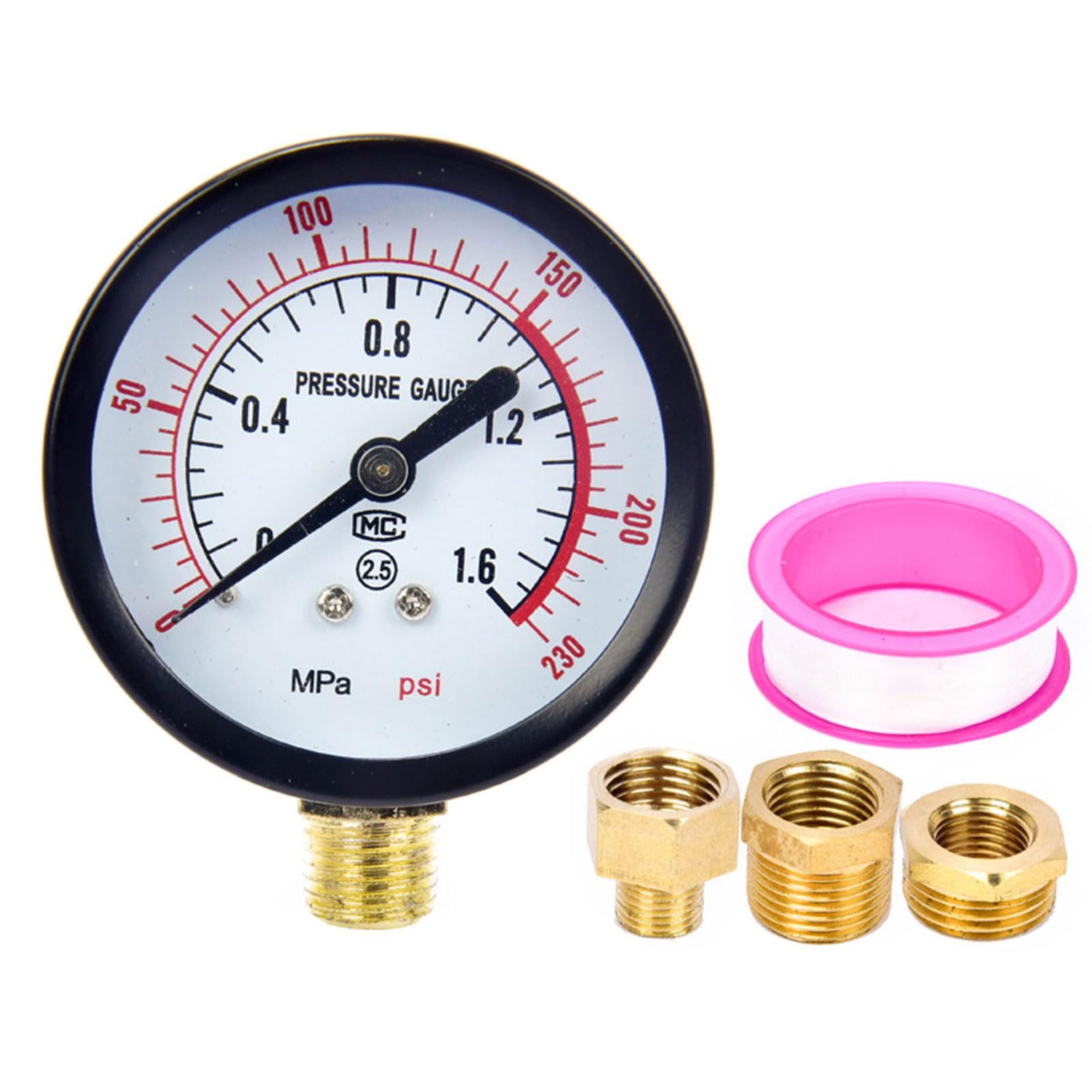 Apglsxy Multicolor Comprehensive Pressure Gauge Set With 3Adapters Design For Reliability Air Pressure In Multiple Applications Gauge