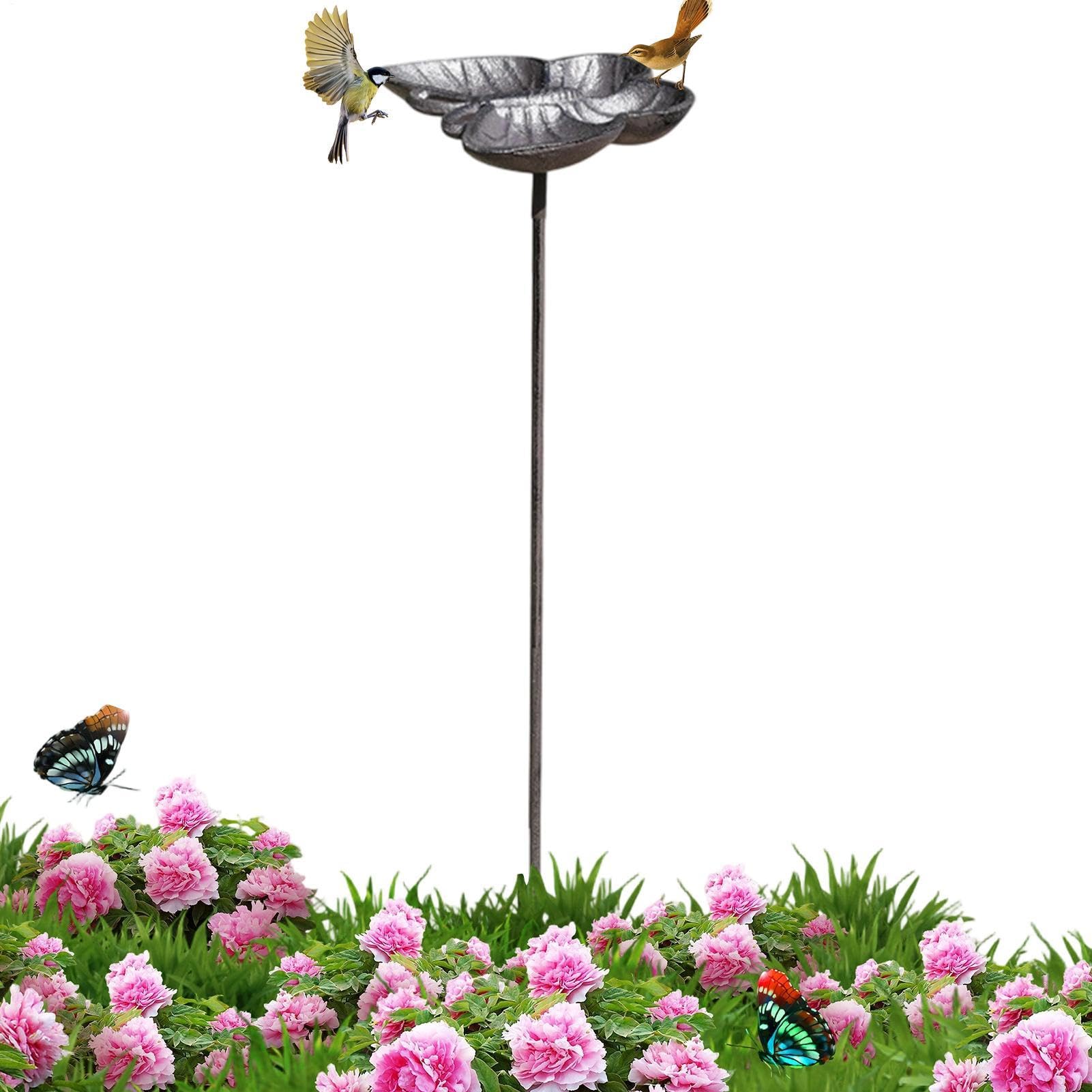 Bain d'oiseaux en métal et abreuvoir de jardin pour colibris