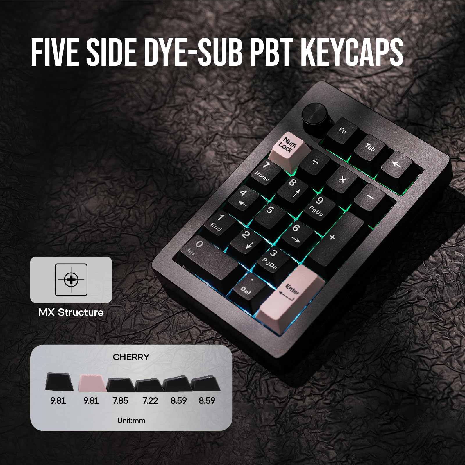 EPOMAKER EK21-X Numpad Aluminiowy Mechaniczny, Bezprzewodowy/Bluetooth/Kabel w Gasket z wyściełaniem, Programowanie Via z baterią 1000mAh, LED RGB dla PC/Mac/Gaming (czarny, Mulan Switch)