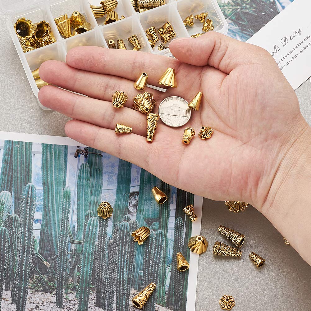 Amazon | 80個入り 10種類 アンティークゴールド 合金ビーズ