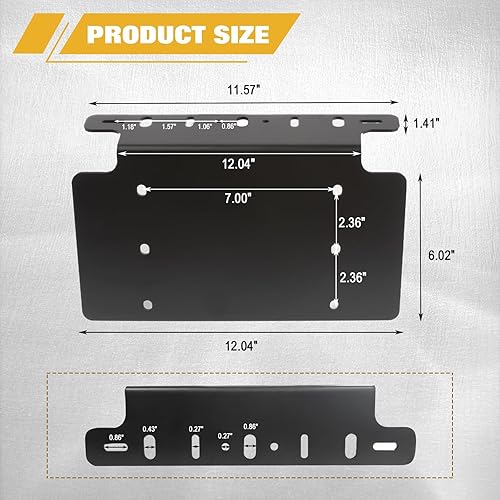 Miniatura 2 de Xotic Tech - Soporte de montaje para placa de matrícula para parachoques delantero de auto, barra de luz LED todoterreno, compatible con la mayoría