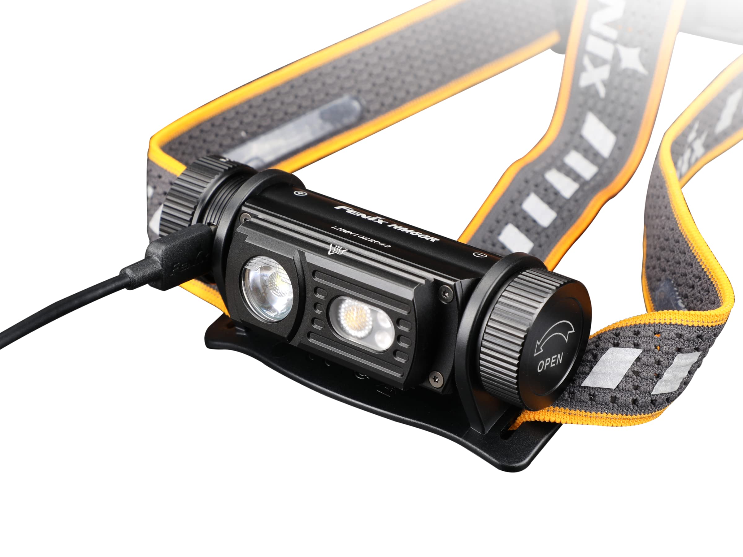 FENIX HM60R LED Stirnlampe mit max. 1.300 Lumen Spotlicht + Flutlicht + Rotes Licht + SOS mit USB-C Ladekabel, 300 Stunden max. Outdoor Camping Angeln Jogging