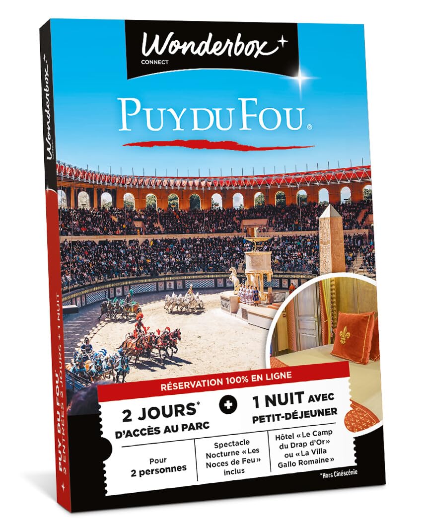 Ticketbox - PUY du Fou - Séjour pour 2 - Coffret Cadeau - Idée Cadeau Divertissement