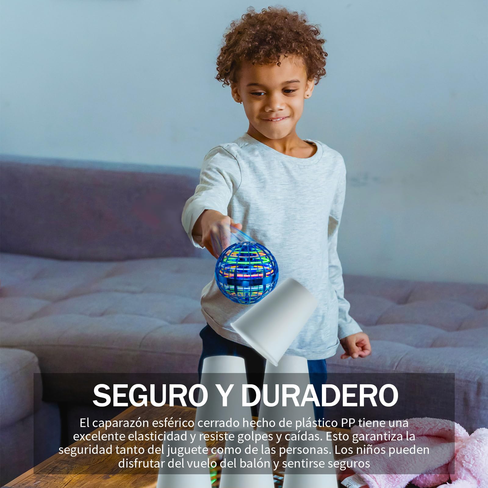 Ivtivfu Bola voladora (Azul) Flying Magica Hover Ball Fly UFO Bolas voladoras para niño y niñas, Juguetes para Exteriores para niños, Regalos para niños de 6 7 8 9 10 11 12
