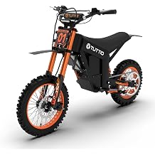 Tuttio Soleil01 Peak 3000W Electric Dirt Bike for Adults, 220NM 37MPH E Dirt Bike with 48V 21Ah 44 Miles Long-Range Battery,3 Speed Mode Electric Motorcycle with Dual Suspension for Off-Road Trail