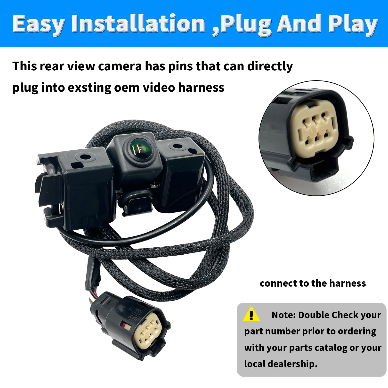 Rear View Back Up Camera Reverse Park Assist Camera Compatible with Chevy Colorado 2017-2018 GMC Canyon 2015-2019 Replaces 84143039