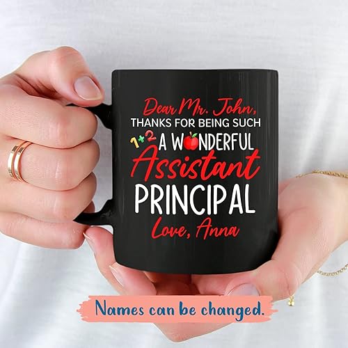 Miniatura 8 de Taza de definición de asistente principal, tazas personalizadas para el mejor asistente principal, taza personalizada con nombre del maestro,