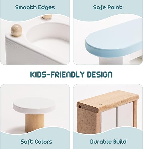 Miniatura 3 de ROBOTIME Juego de muebles de madera para casa de muñecas, 23 piezas de accesorios y muebles para casa de muñecas, juguetes de juguete, regalo para