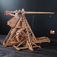 Vista 8 de The Mini contrapeso Trebuchet con ruedas Europa Medieval Siege Chariot Catapulta Armas DIY 3D Rompecabezas de madera Kits de modelo mecánico