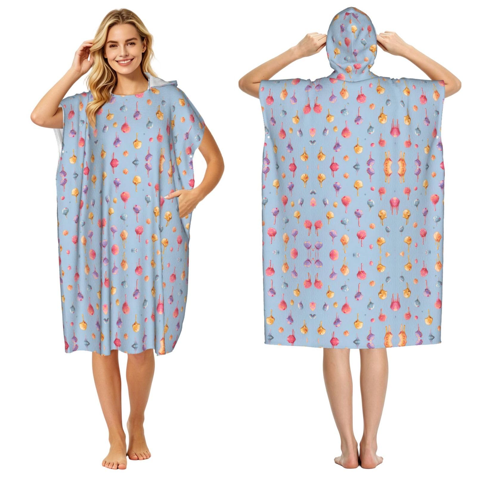 Poncho plage microfibra femme et homme pour le surf et la natation