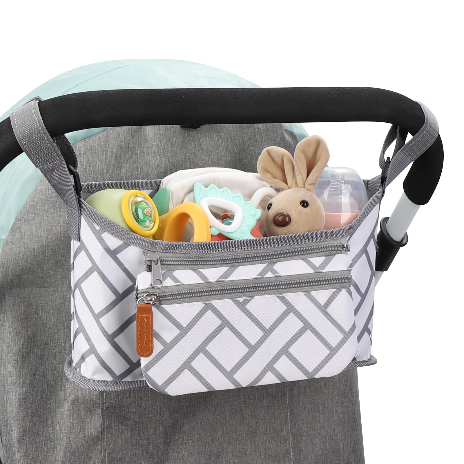 Accmor Universal Stroller Organizer with Detachable Phone Bag, Stroller Bag Caddy Organizer Stroller Accessories for Uppababy, Baby Jogger, Nuna,