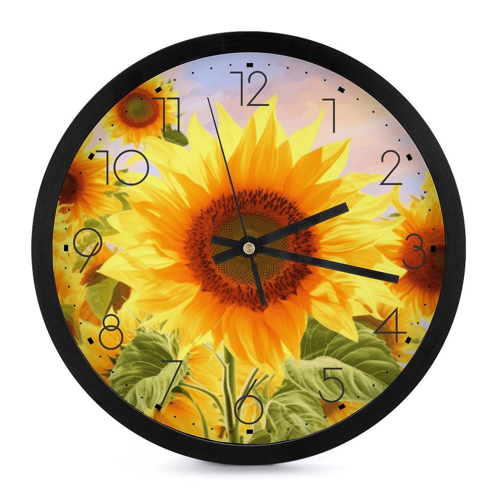 Horloge murale moderne ronde 25,4 cm pour cuisine et bureau