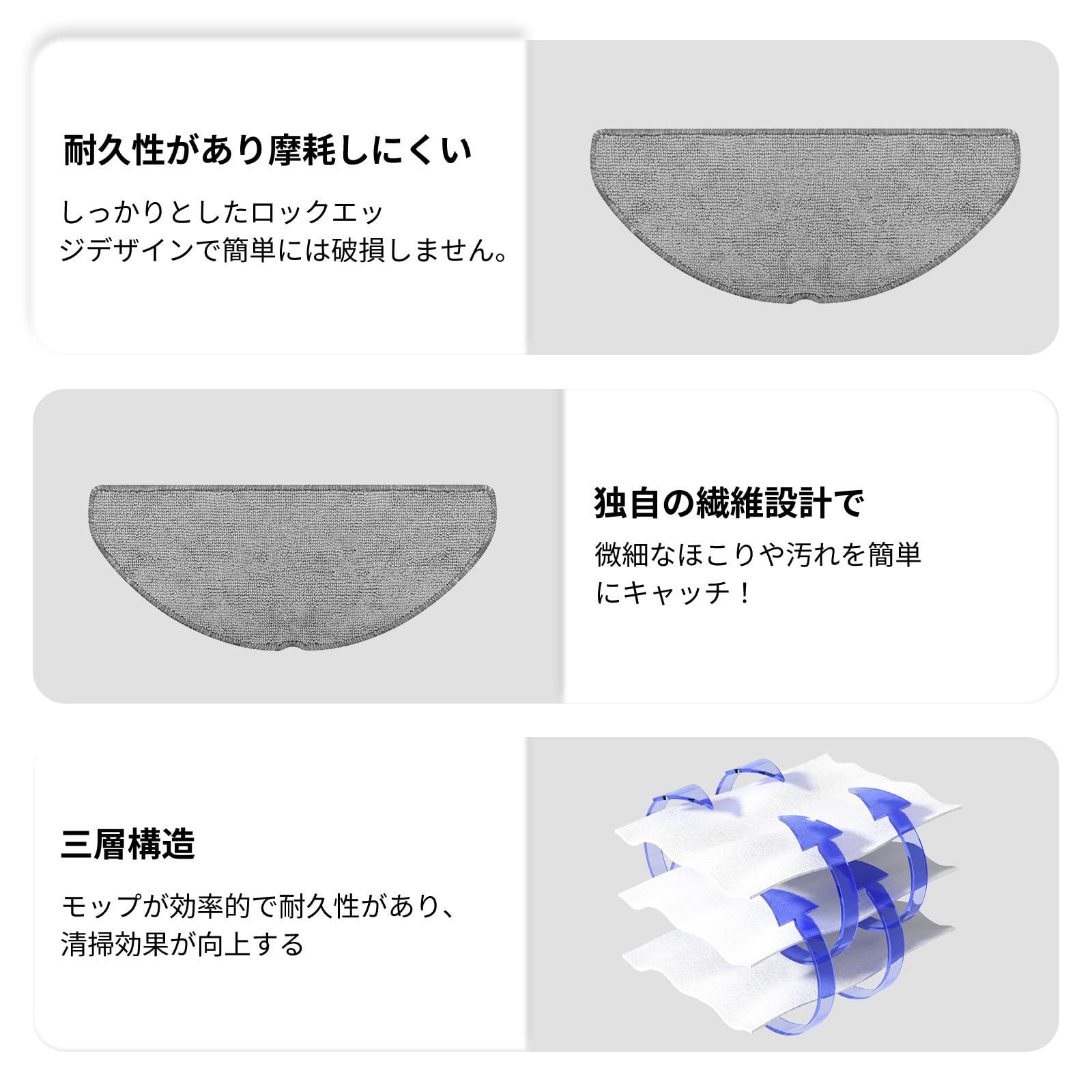 Amazon | Roborock(ロボロック) Q7B+/Q7B ロボット掃除機 交換用モップ
