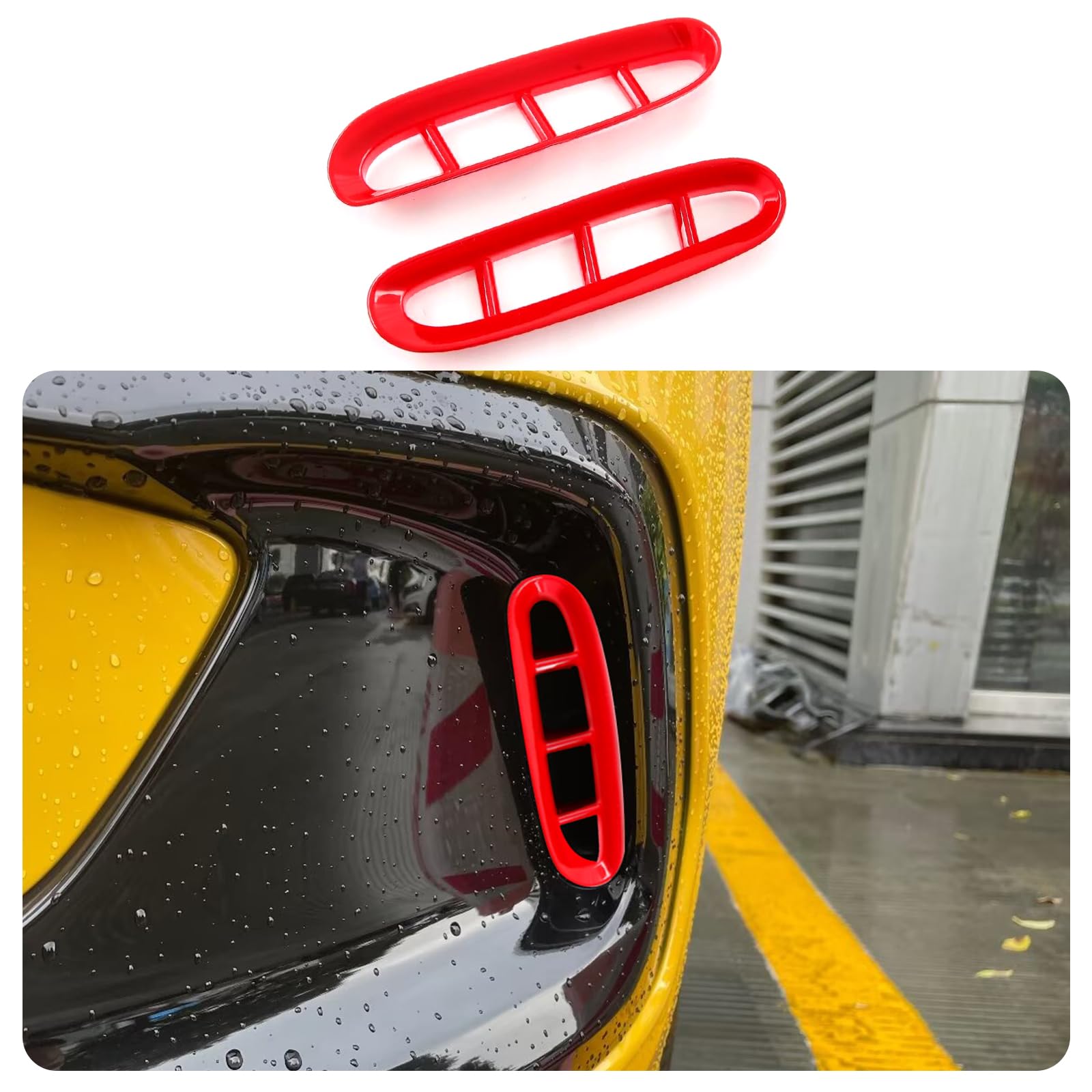 KELEIMAI Car Accessories Fit for Honda New HR-V HRV 2023 2024 2025 2026 Front Fog Light Lamp Cover Trim (A Style :Red) 2PCS ABS