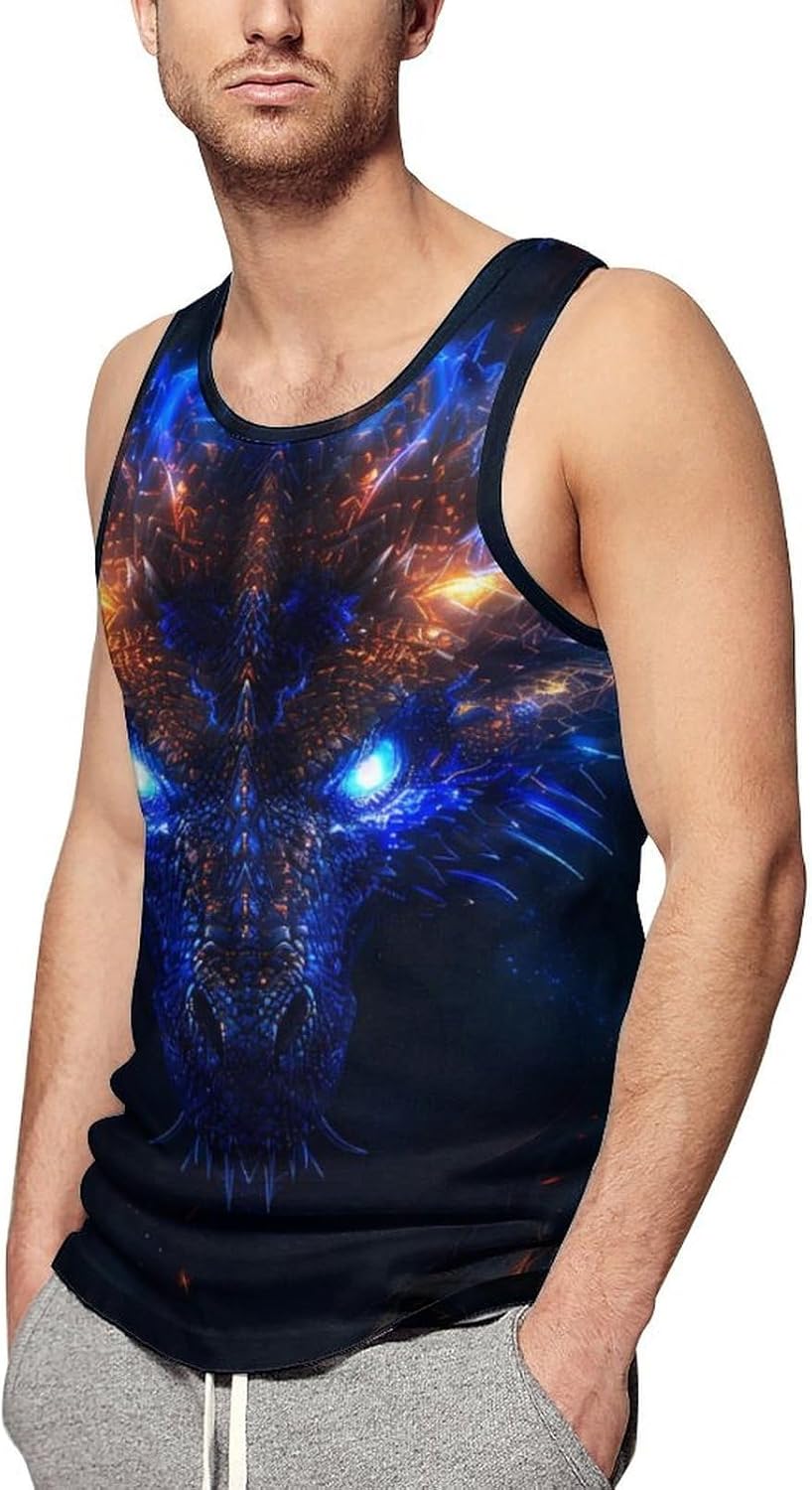 Dragon Men's Tank Top Sleeveless Muscle Shirts Vest Beach T Shirts for Workout Gym