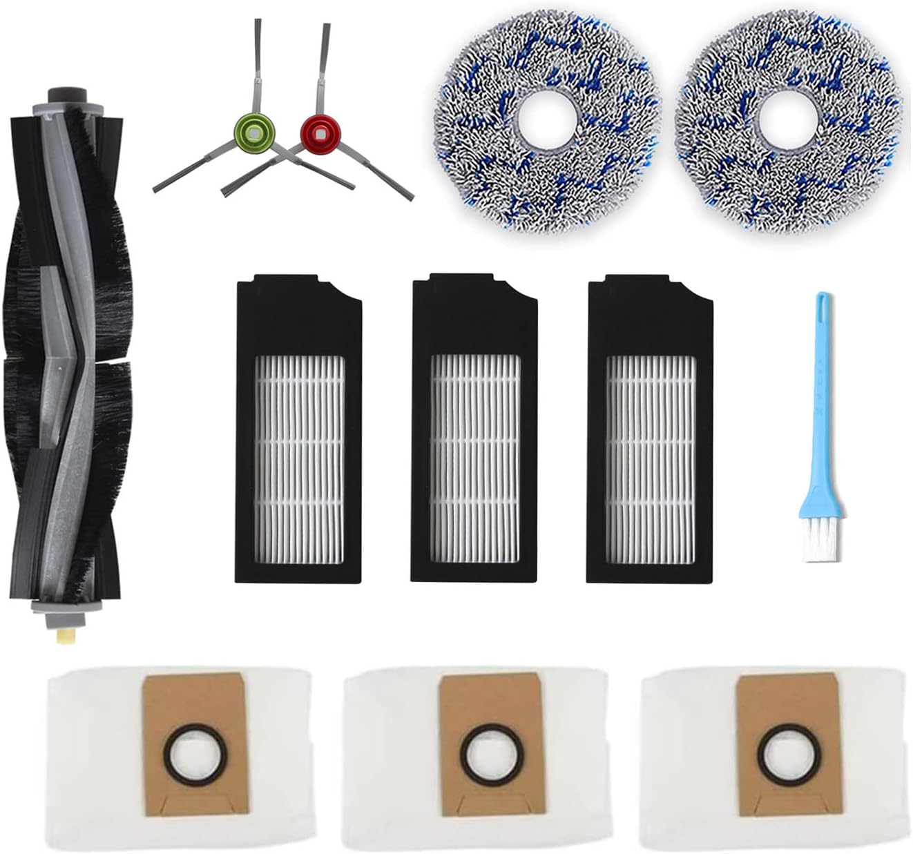 Filter Mopping Cloth Rag Brush Roller Set Replacement Parts Kit Compatible with ECOVACS DEEBOT X1 Omni / T10 Omni Robot Vacuum Cleaner Parts Accessories