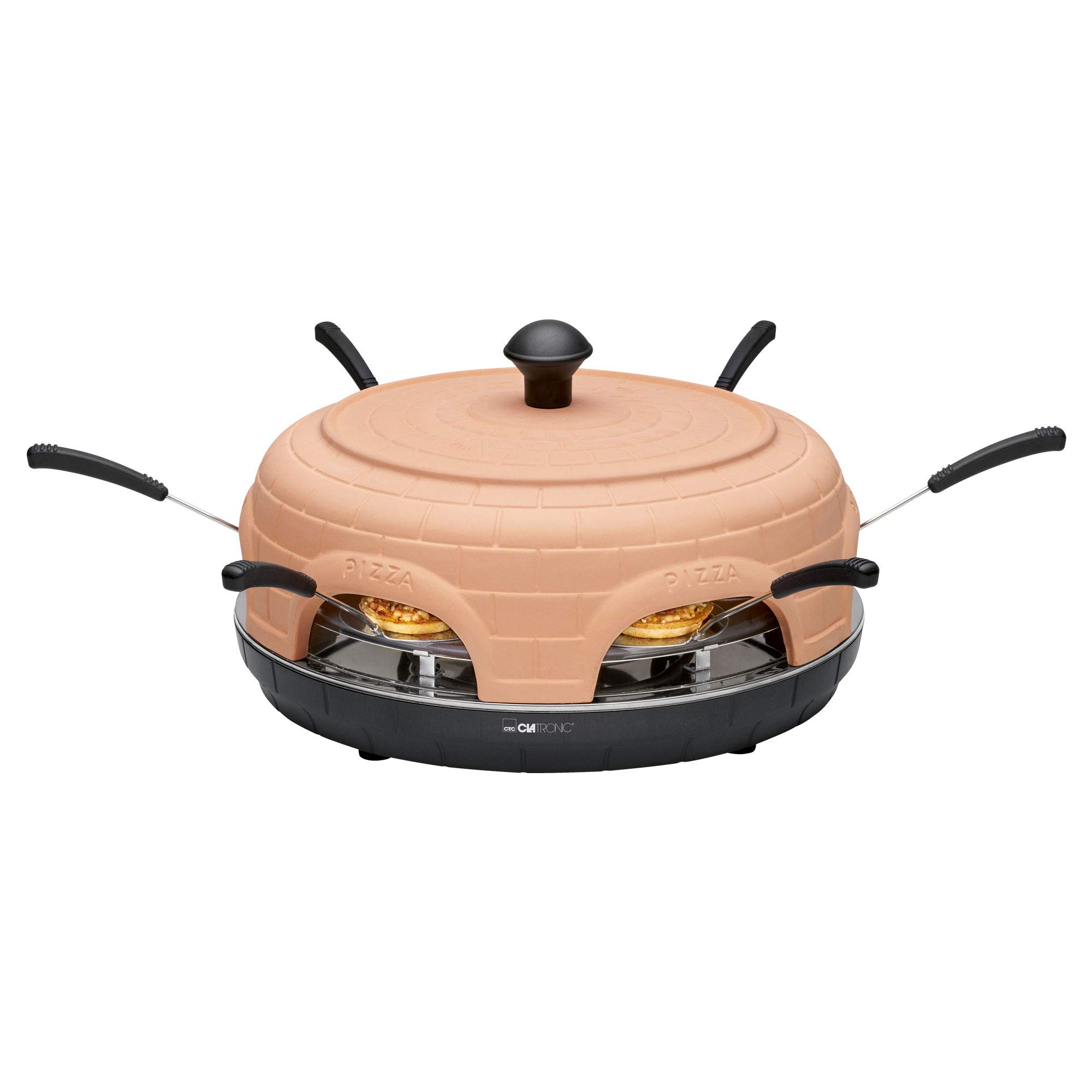 ClatronicPO 3682 Manufacturer Black, Terracotta Oven 6 Pizza(s), 110 cm, 1100 W, 220-240 V, 50-60 Hz, Stainless Steel