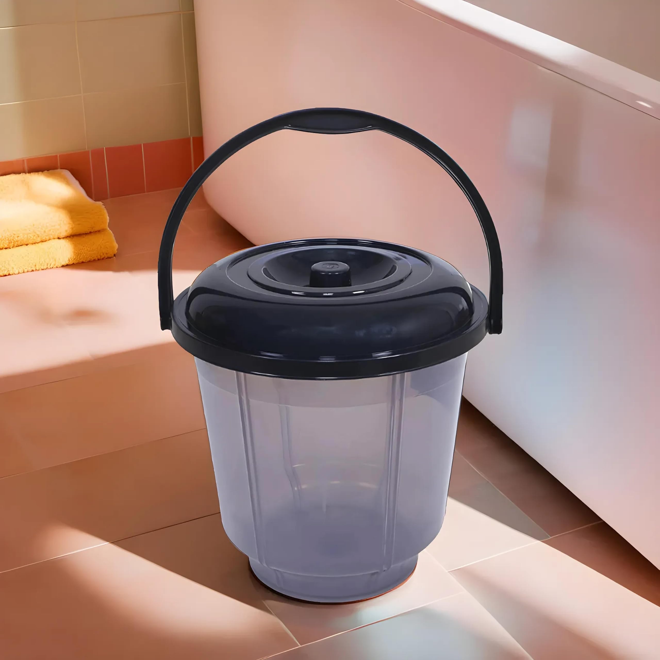 Colorful Plastic Bucket - 13L with Lid & Handle -2 Colorful Plastic Bucket - 13L with Lid & Handle -2