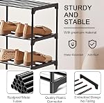 Shoe Rack,2-Layer Shoe Rack Small,Can Hold 6 Pairs Of Shoes,Shoe Shelf Storage Organizer,Anti-Rust Coating,Suitable For Dormitory,Rental House,Balcony,stacking up Shoe rack (2 Tier),Black